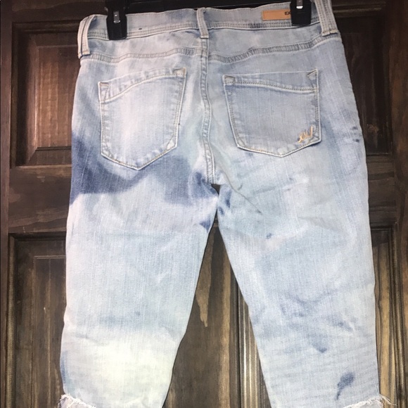 Express Jeans Custom cut and acid washed. Size: 2 - Picture 2 of 2